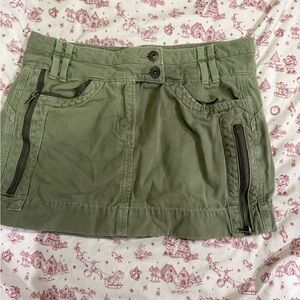 Garage Olive Green Mini Skirt
